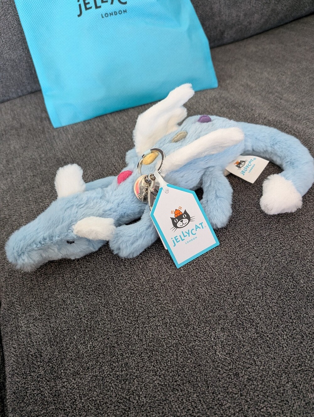 NWT Jellycat Sky Dragon Bag Charm Htf